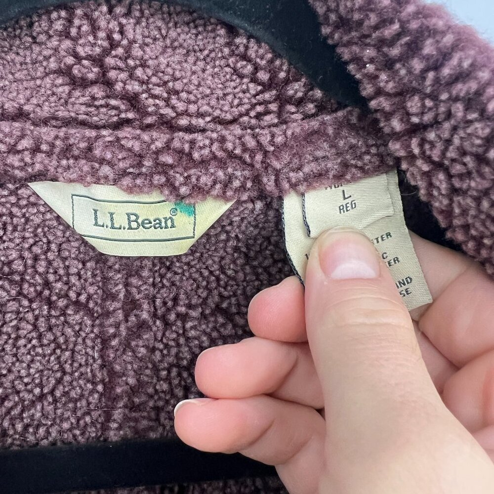 LL Bean Vintage Womens Sherpa Vest Size L - Picture 7 of 12